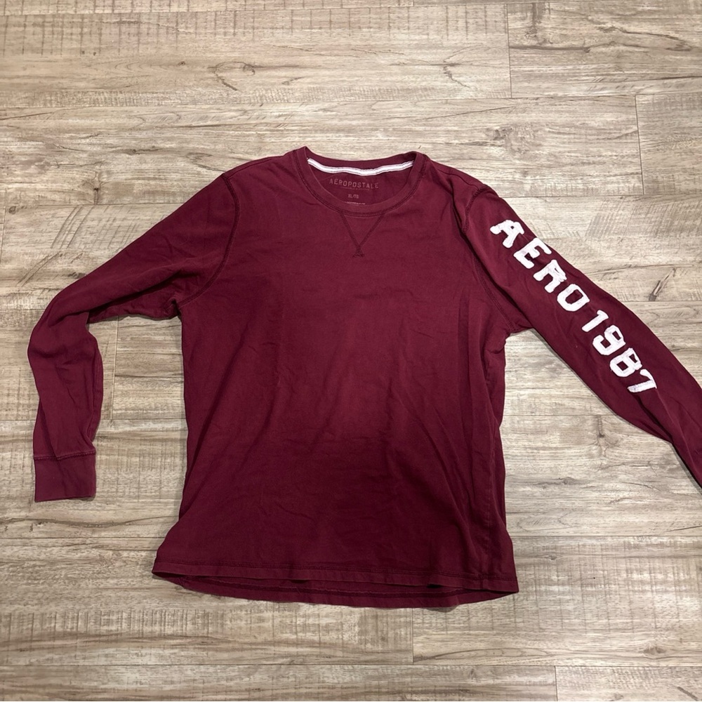 Aeropostale Burgundy Long Sleeve Tee